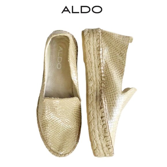 ALDO Reptile Embossed Metallic Platform Espadrille - Picture 4 of 9
